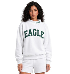 Eagle Solid Embroidery Mockneck Sweatshirt – Oversized Fit