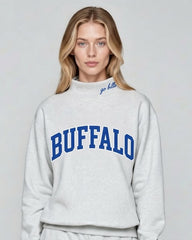 BUFFALO,Go Bills Applique Embroidered Mock-neck | Oversized Fit