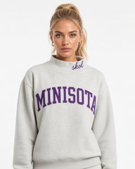 MINNESOTA,Skol Appliqué Embroidered Mockneck | Oversized Fit