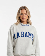 LA RAMS,Rams House Appliqué Embroidered Mockneck | Oversized Fit