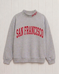 SAN FRANCISCO,Faithful Appliqué Embroidered Mockneck | Oversized Fit