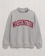 WASHINGTON,Hail Appliqué Embroidered Mockneck | Oversized Fit
