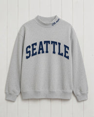 SEATTLE,12th Man Appliqué Embroidered Mockneck | Oversized Fit