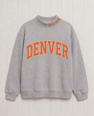 DENVER,Broncos Country Appliqué Embroidered Mockneck | Oversized Fit