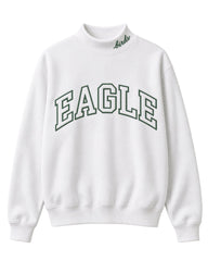 Eagle Outline Embroidery Mockneck Sweatshirt – Oversized Fit