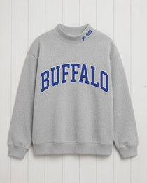 BUFFALO,Go Bills Applique Embroidered Mock-neck | Oversized Fit