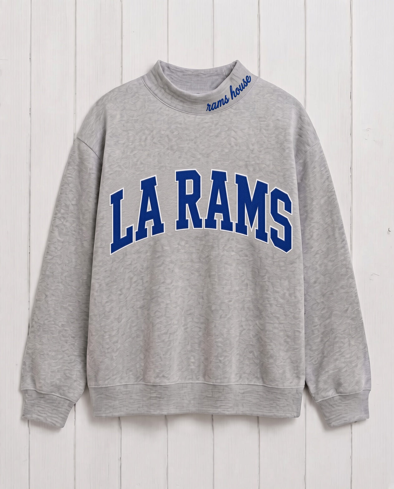 LA RAMS,Rams House Appliqué Embroidered Mockneck | Oversized Fit Secondary image