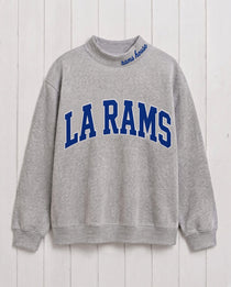 LA RAMS,Rams House Appliqué Embroidered Mockneck | Oversized Fit