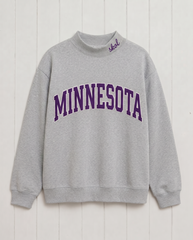MINNESOTA,Skol Appliqué Embroidered Mockneck | Oversized Fit