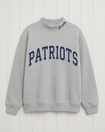 PATRIOTS,Go Pats Applique Embroidered Mockneck | Oversized Fit
