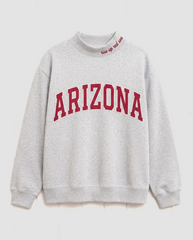 ARIZONA,Rise Up Red Sea Appliqué Embroidered Mockneck | Oversized Fit