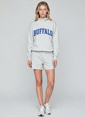 BUFFALO,Go Bills Applique Embroidered Mock-neck | Oversized Fit