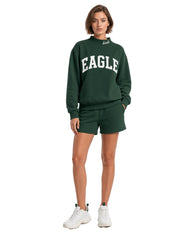 Eagle Solid Embroidery Mockneck Sweatshirt – Oversized Fit