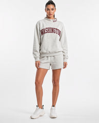 WASHINGTON,Hail Appliqué Embroidered Mockneck | Oversized Fit