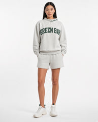 GREEN BAY,Go Pack Go Appliqué Embroidered Mockneck | Oversized Fit