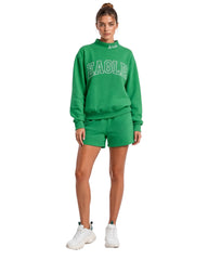Eagle Outline Embroidery Mockneck Sweatshirt – Oversized Fit
