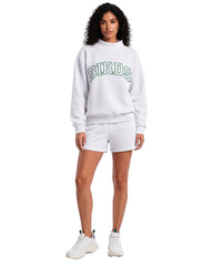 Birds Outline Embroidery Mockneck Sweatshirt – Oversized Fit