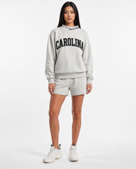 CAROLINA,Keep Pounding Appliqué Embroidered Mockneck | Oversized Fit