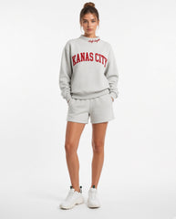 KANAS CITY,Chiefs Kingdom Appliqué Embroidered Mockneck | Oversized Fit**
