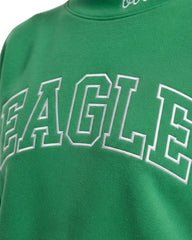 Eagle Outline Embroidery Mockneck Sweatshirt – Oversized Fit