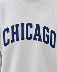 CHICAGO,Bear Down Applique Embroidered Mockneck | Oversized Fit