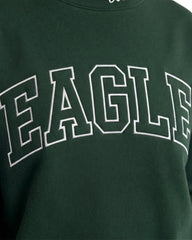 Eagle Outline Embroidery Mockneck Sweatshirt – Oversized Fit