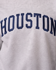 HOUSTON,We Are Texans Appliqué Embroidered Mockneck | Oversized Fit