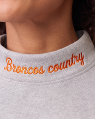 DENVER,Broncos Country Appliqué Embroidered Mockneck | Oversized Fit