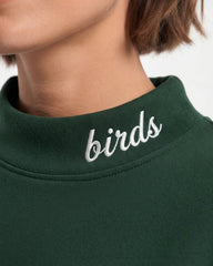 Eagle Outline Embroidery Mockneck Sweatshirt – Oversized Fit