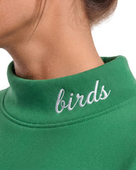 Eagle Outline Embroidery Mockneck Sweatshirt – Oversized Fit
