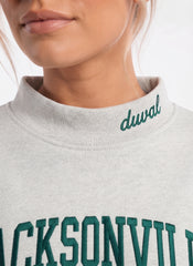 JACKSONVILLE, Duuval Appliqué Embroidered Mockneck | Oversized Fit