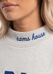 LA RAMS,Rams House Appliqué Embroidered Mockneck | Oversized Fit