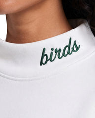 Eagle Outline Embroidery Mockneck Sweatshirt – Oversized Fit