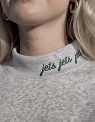 NY JETS,Jets Jets Jets Appliqué Embroidered Mockneck | Oversized Fit