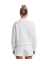 Birds Solid Embroidery Mockneck Sweatshirt – Oversized Fit