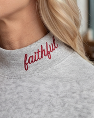 SAN FRANCISCO,Faithful Appliqué Embroidered Mockneck | Oversized Fit