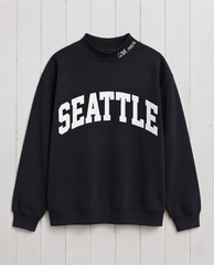 SEATTLE,12th Man Appliqué Embroidered Mockneck | Oversized Fit