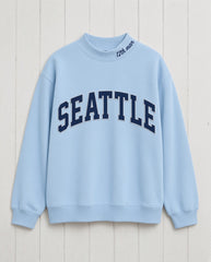 SEATTLE,12th Man Appliqué Embroidered Mockneck | Oversized Fit