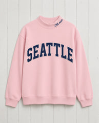 SEATTLE,12th Man Appliqué Embroidered Mockneck | Oversized Fit
