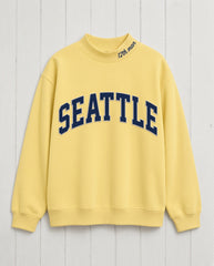 SEATTLE,12th Man Appliqué Embroidered Mockneck | Oversized Fit