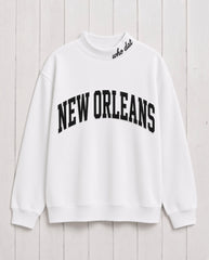 NEW ORLEANS,Who Dat Appliqué Embroidered Mockneck | Oversized Fit