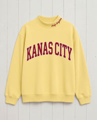 KANAS CITY,Chiefs Kingdom Appliqué Embroidered Mockneck | Oversized Fit**