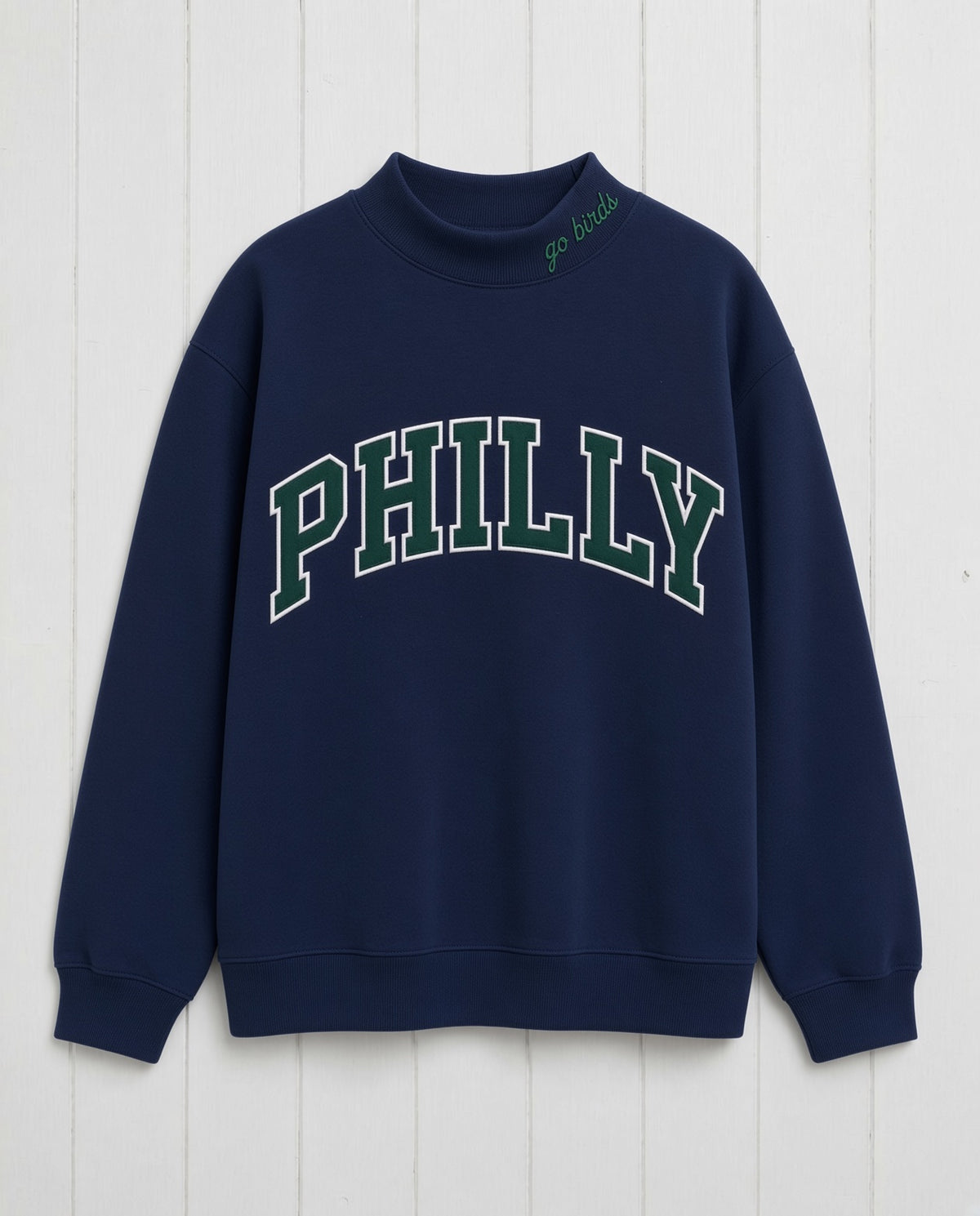 PHILLY,Go Birds Applique Embroidered Mockneck | Oversized Fit