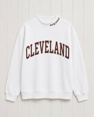 CLEVELAND,Dawg Pound Appliqué Embroidered Mockneck | Oversized Fit