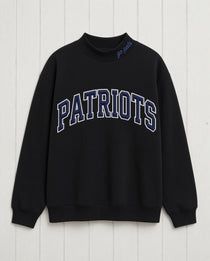 PATRIOTS,Go Pats Applique Embroidered Mockneck | Oversized Fit