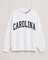 CAROLINA,Keep Pounding Appliqué Embroidered Mockneck | Oversized Fit