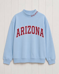 ARIZONA,Rise Up Red Sea Appliqué Embroidered Mockneck | Oversized Fit