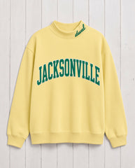 JACKSONVILLE, Duuval Appliqué Embroidered Mockneck | Oversized Fit