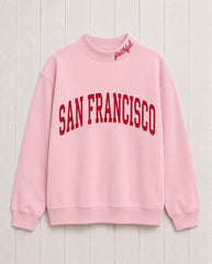 SAN FRANCISCO,Faithful Appliqué Embroidered Mockneck | Oversized Fit