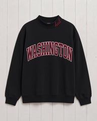 WASHINGTON,Hail Appliqué Embroidered Mockneck | Oversized Fit